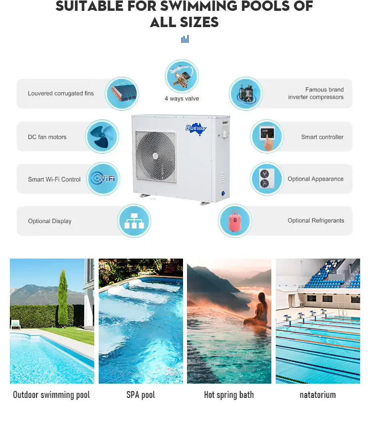 Factory Direct Supplier Air To Water Swimming Pool Heat Pump In Stock Sale